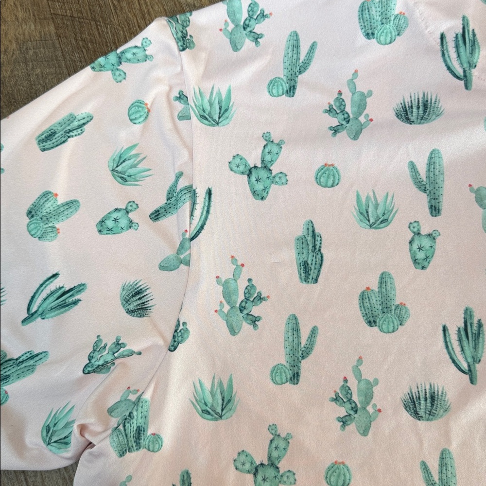 Bad Birdie Men’s Thorn In Your Side Cactus Print Performance Golf Polo Size XL - Picture 9 of 12